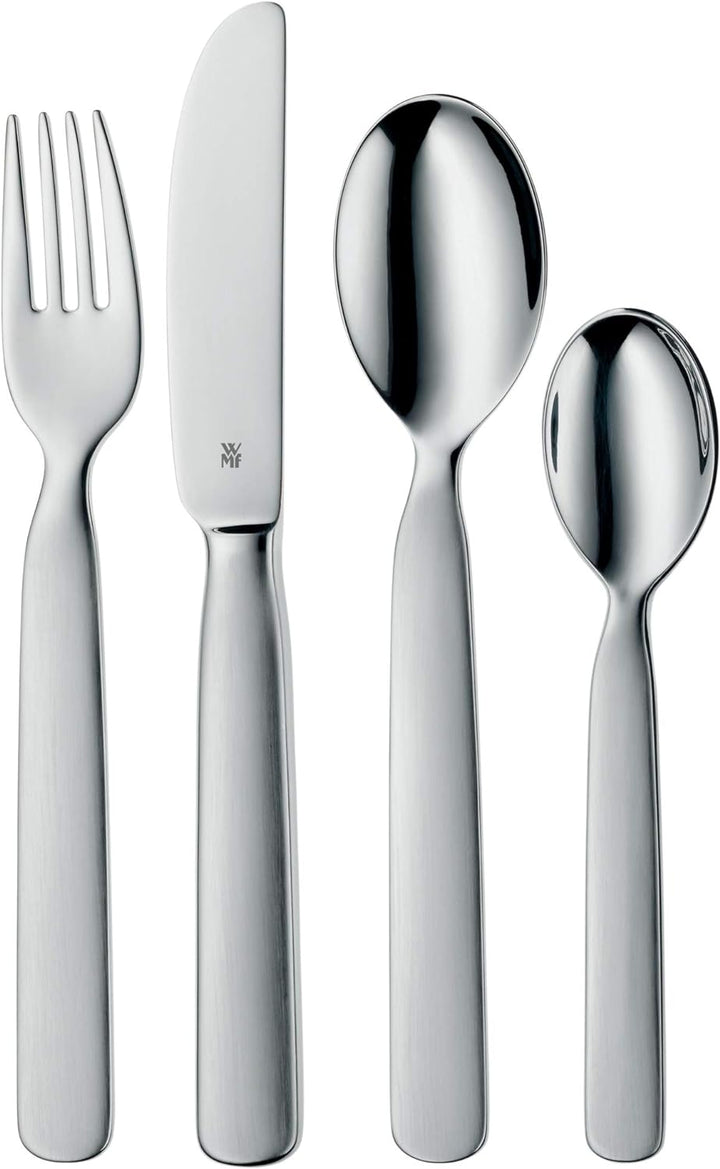 WMF First Lyric Kinderbesteck Set 4-teilig, Kinderbesteck Edelstahl, Besteck Kinder ab 3 Jahre, Crom