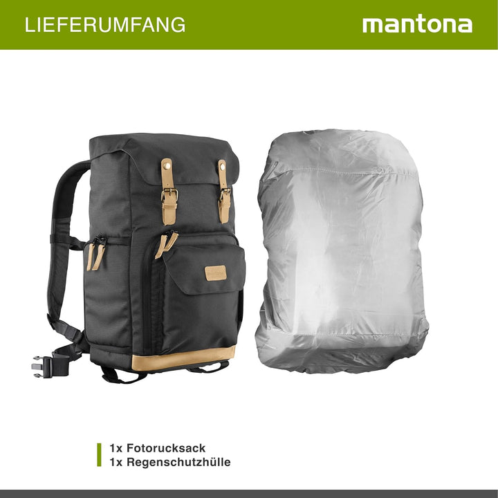 Mantona Fotorucksack Luis Luis Schwarz, Luis Schwarz