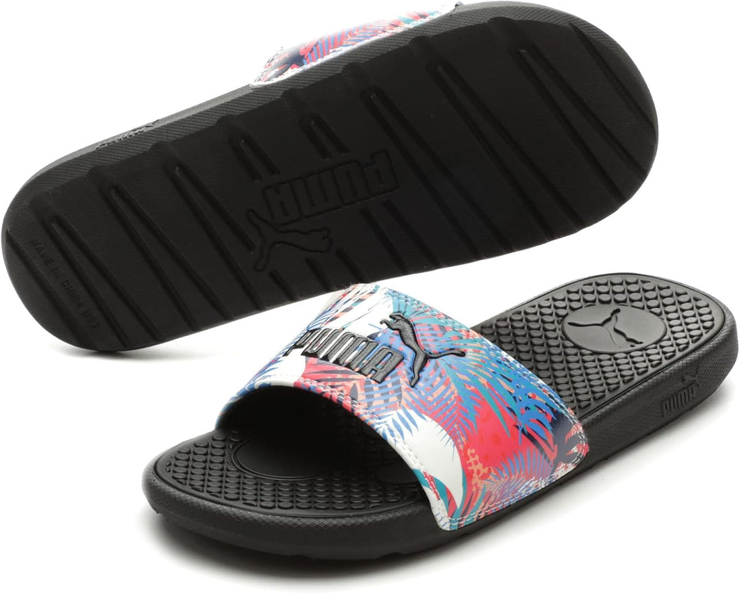 PUMA Damen Cool Cat 2.0 Aop WnsSchiebe-Sandalen 36 EU Island Daze Schwarz Ozean Div, 36 EU Island Da