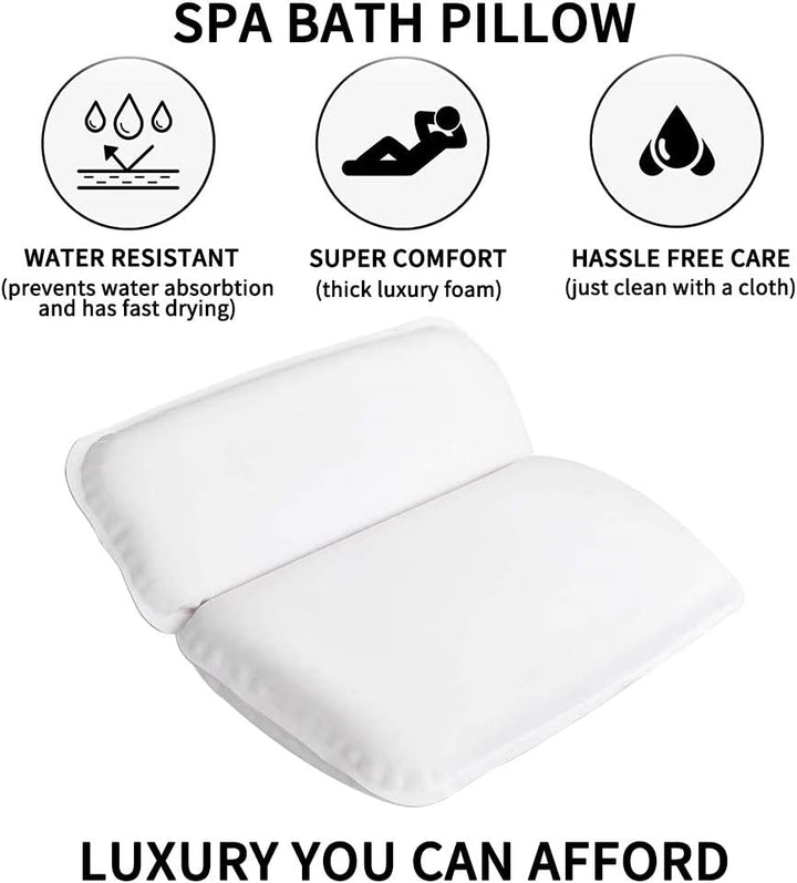 Badewannenkissen, Luxus Badewanne &amp; Spa-Kissen mit 7 rutschfest Saugnäpfen, 2 Panel Design für Kopf,
