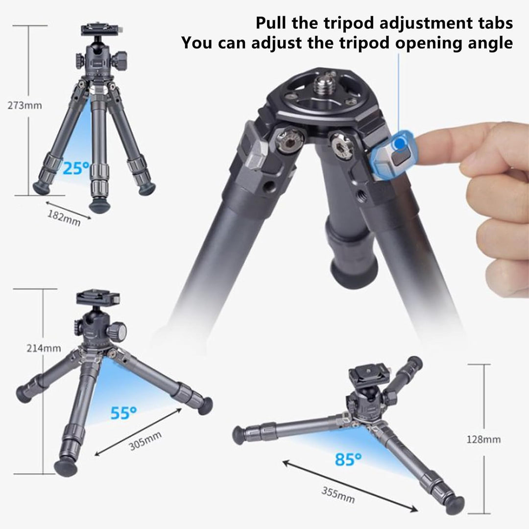 Kamera Stativ Schnellwechselplatte Set，Aluminium Kugelkopf und Schnellwechselplatte mit 360 Grad Stu