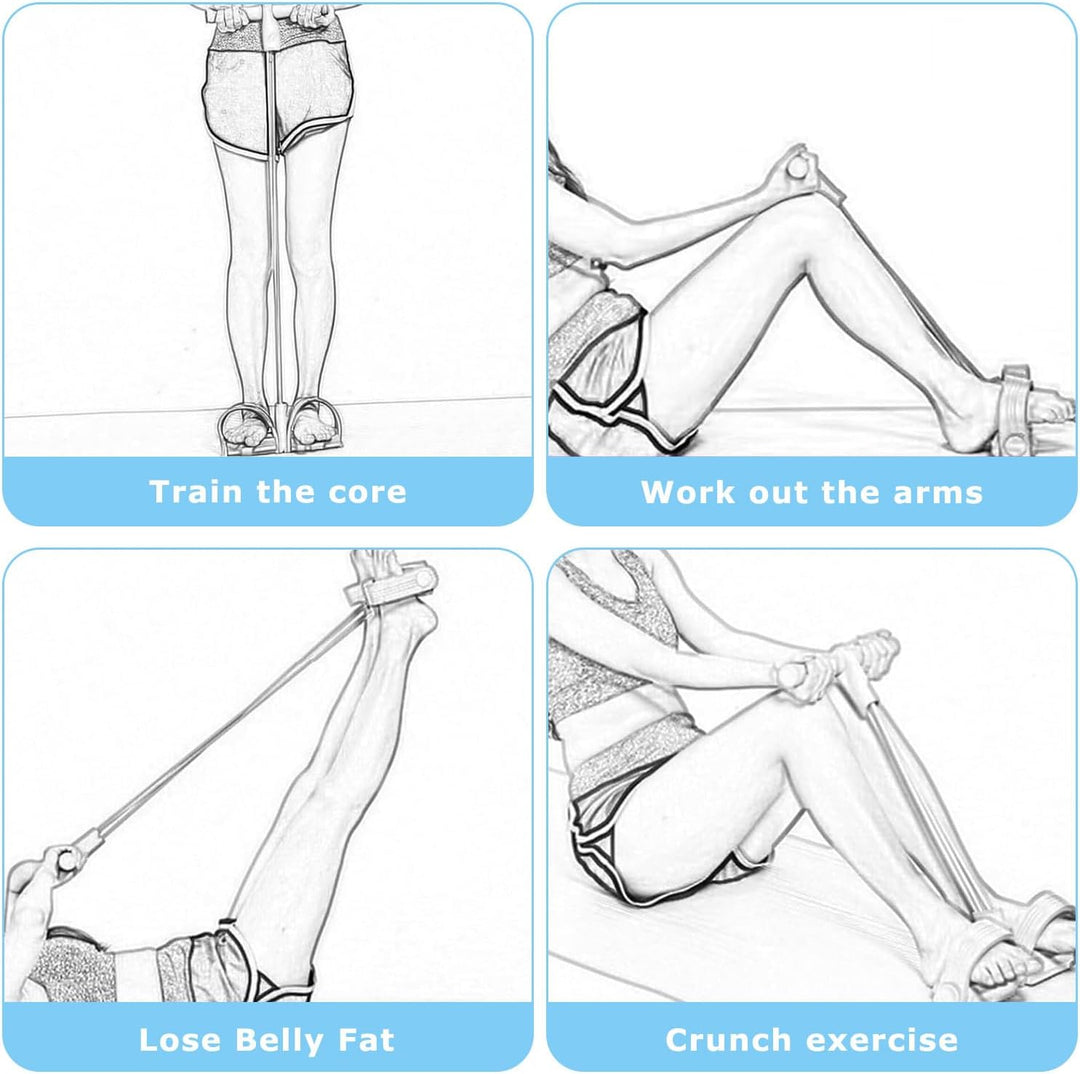 JDCMEI Bauchtrainer, Multifunktionales Spannseil mit Rückentrainer & Fitnessbänder, Sit-Up Trainings