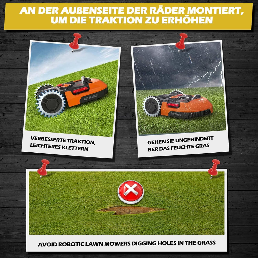 Rasenmäher Roboter Spikes zur für Worx Landroid Modell S/M Rasenmäher, Dicke 2 mm,Traktionsverbesser