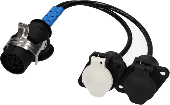 SAMETRUCK LKW Kurzadapter 24V mit 50cm Kabel 15pol auf 2X 7pol Stecker Steckdose Anhänger