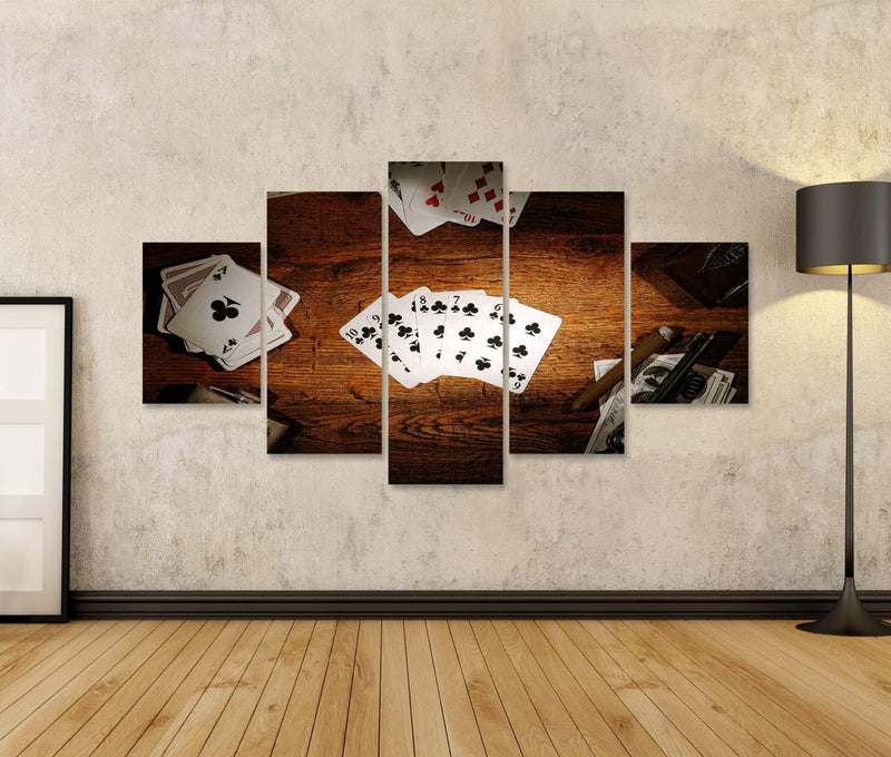 islandburner Bild auf Leinwand American West Legend Old Poker Gamer Zocken Bilder Wandbilder Poster