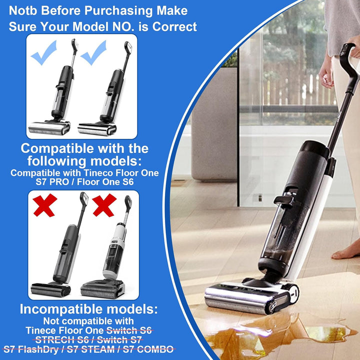 Fixbetter Ersatzbürstenrolle und HEPA-Filter passend für Tineco FLOOR ONE S7 PRO/FLOOR ONE S6 Akku-N