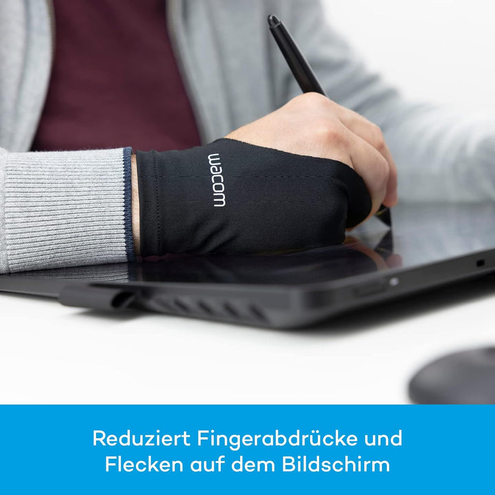 Wacom Drawing Glove – Handschuh zum Zeichnen auf dem Grafik-Display (für Rechts- und Linkshänder, Ze