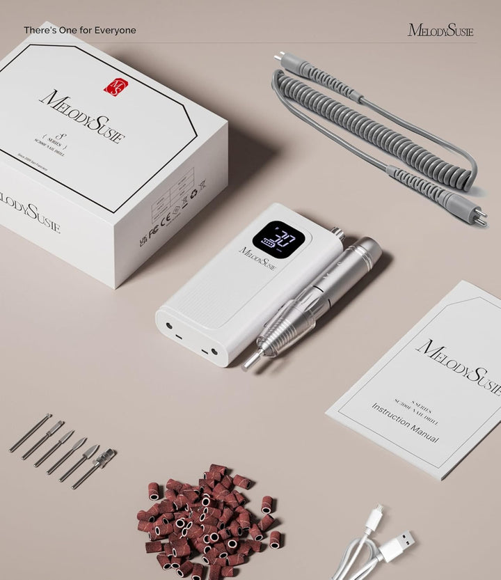 MelodySusie SC300F Professioneller Aufsteckbarer Nagelfräser, Wiederaufladbare Elektrische Nagelfeil