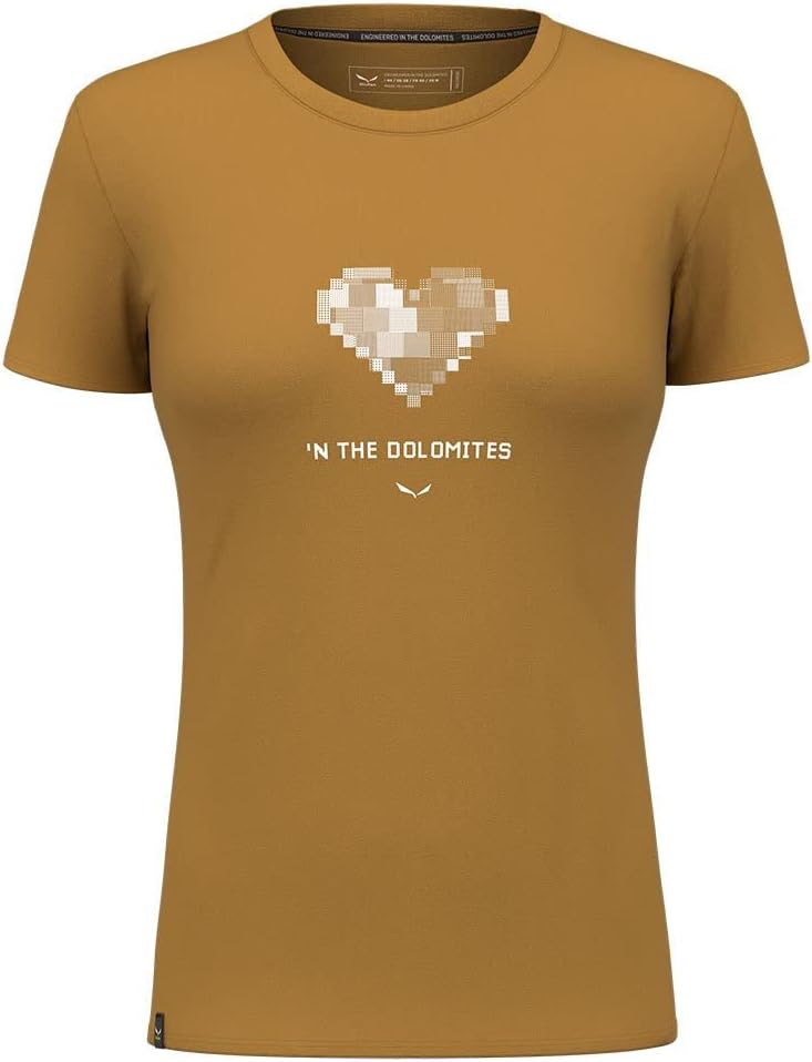 Salewa Damen Pure Heart Dry W T-Shirt S Golden Brown, S Golden Brown