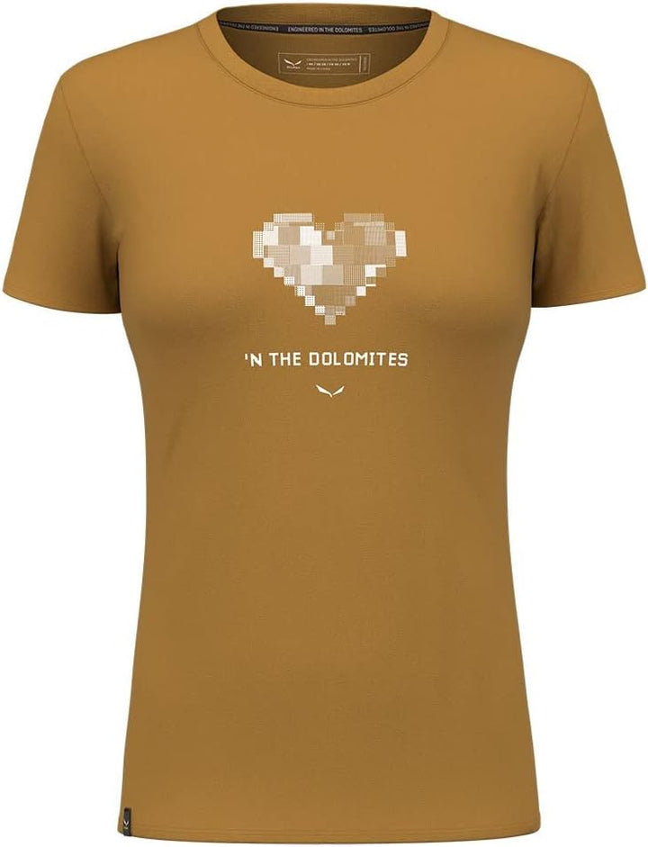Salewa Damen Pure Heart Dry W T-Shirt S Golden Brown, S Golden Brown
