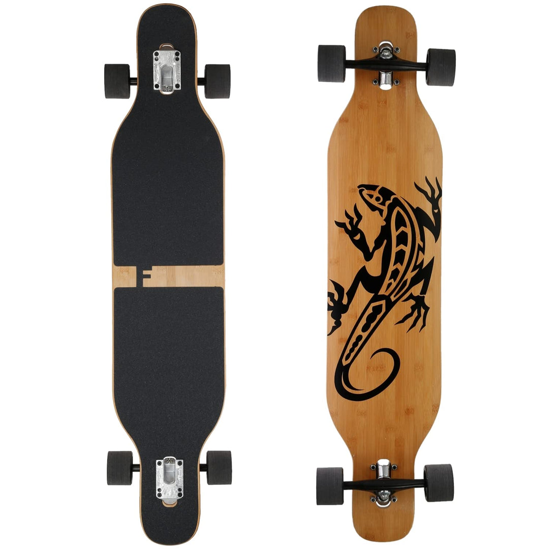 FunTomia Longboard mit 3 Flex Stufen Drop Through Cruiser Komplettboard Mach1 Speed Kugellager T-Too