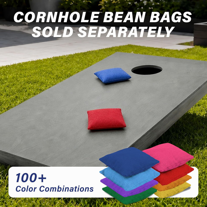 GoSports Cornhole-Set aus Holz, graue Oberfläche, inklusive Tragetasche