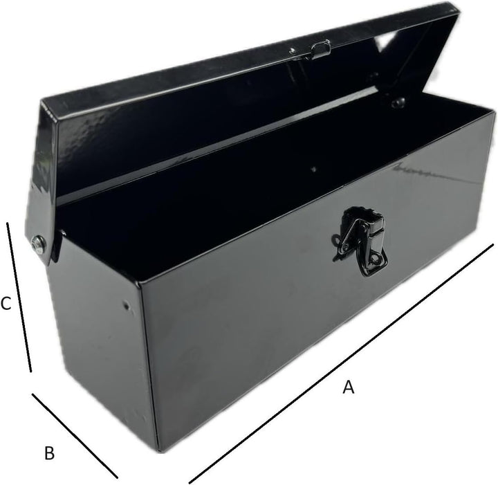 Werkzeugkasten aus gebogenem Blech, geschweisst, robust, vorlackiert, schwarz, 310 x 90 x 100 mm für
