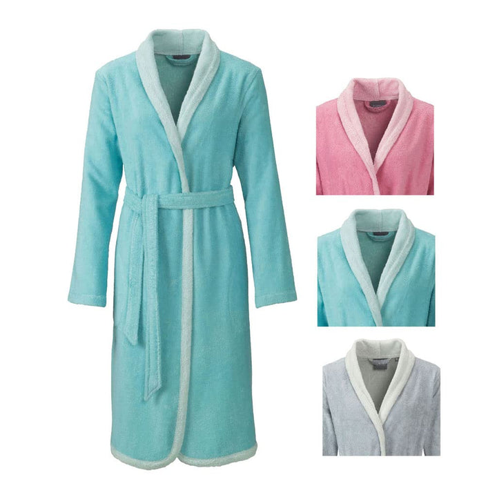 Egeria Calea light turquoise Damen Bademantel Schalkragen L 100% Baumwolle