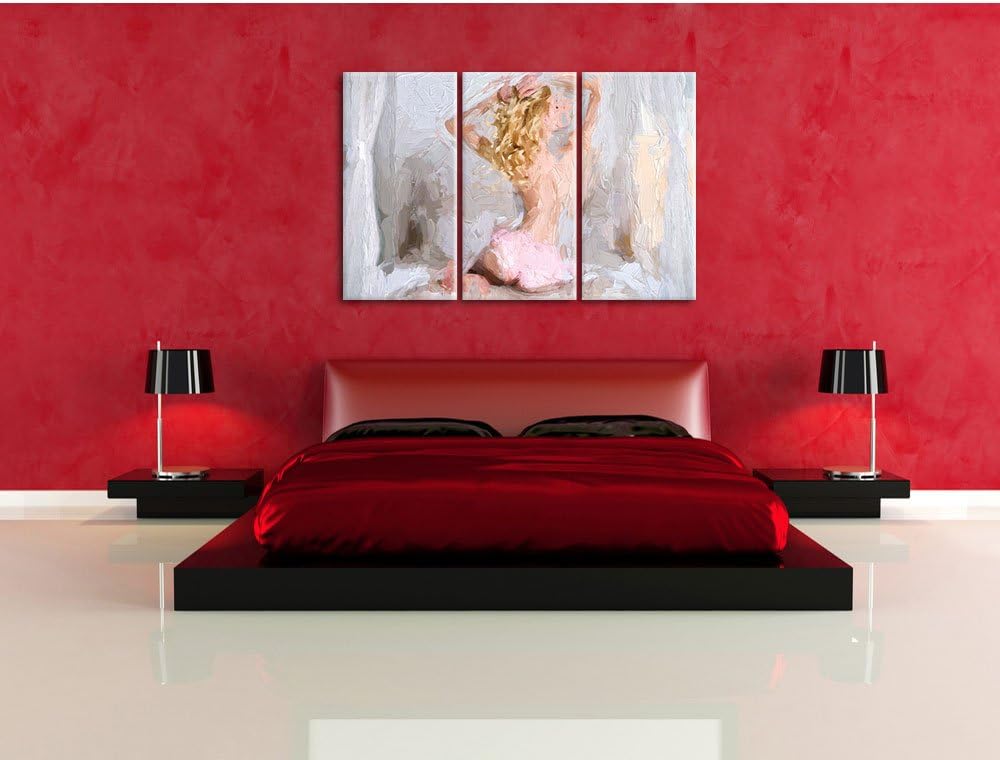 Pixxprint nackter Rücken im Schlafzimmer als Leinwandbild/Grösse: 3 Teilig (120x80 cm) cm/Wandbild/K