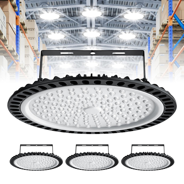 Viugreum UFO LED, 500W Led Hallenstrahler, 6000K-6500K Kaltweiss 120°Abstrahlwinkel Industrielampe,