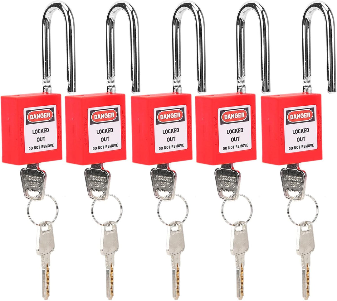 Lockout Tagout-Schlösser 5 Sätze Sicherheitsvorhängeschloss Vorhängeschloss Klein mit 2 Schlüssel LO