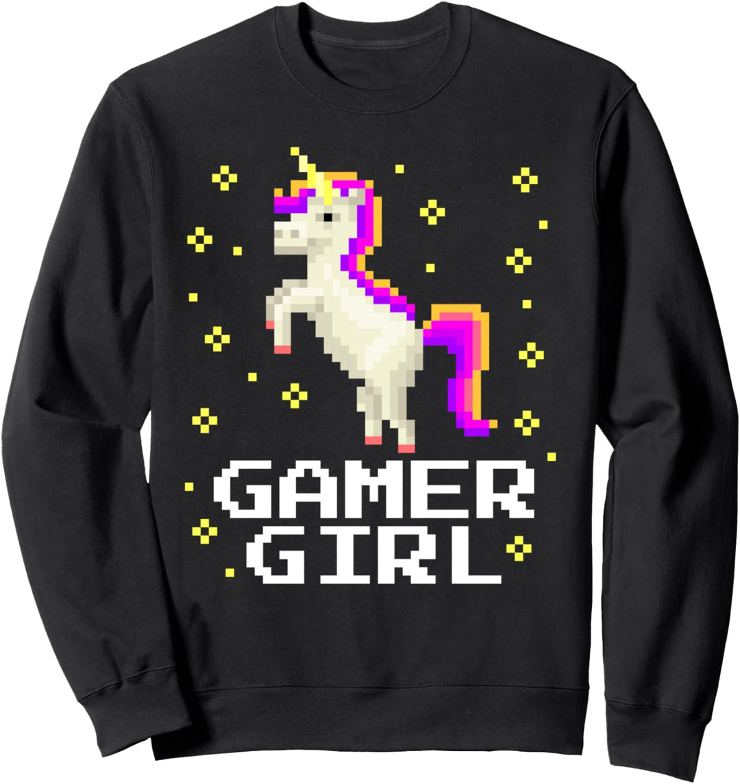 Einhorn-Videospieler-Mädchen Sweatshirt