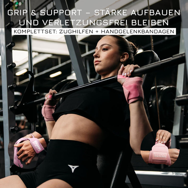 BREAKING LIMITS Zughilfen & Handgelenkbandagen für Krafttraining, Gewichtheben, Bodybuilding, Fitnes