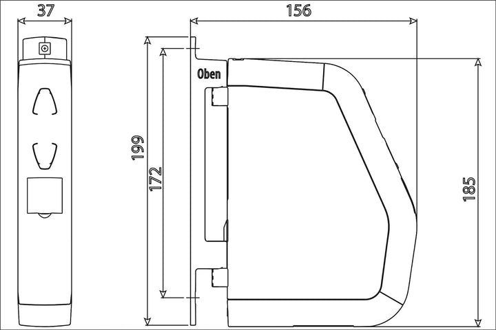 SuperRollo GW180 elektrischer Gurtwickler, Aufputz Schwenkwickler, für 23 mm Gurtband, Rolladenantri