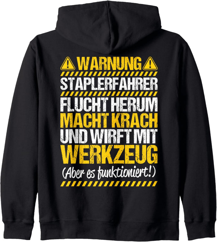 Gabelstaplerfahrer Wirft Mit Werkzeug Staplerfahrer Kapuzenjacke