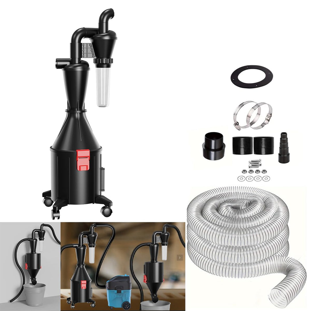 Doppelfilter Zyklon Staubsammler mit Doppelfunktion Eimer, kann an der Wand montiert oder als Eimer