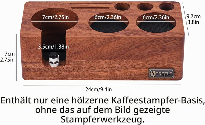 LingTing Stacja tamperowa aus Walnussholz für Filter, Espresso Tampierstation 58MM aus Massiv Nussb