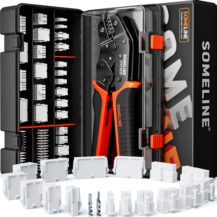 SOMELINE Crimpzange Stecker Set, 18 Typen 2–16-polig Mini-Fit Jr 4,2 mm Steckverbinder mit Pins 24–1