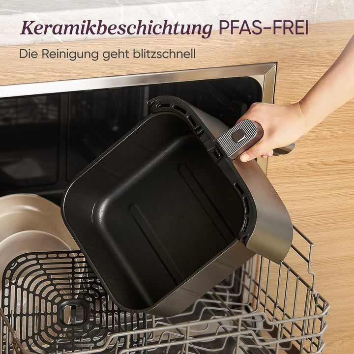 Cosori Turboblaze Airfryer mit Keramikbeschichtung, 9-in-1 Heissluftfritteuse, Backen, Grillen, Brat