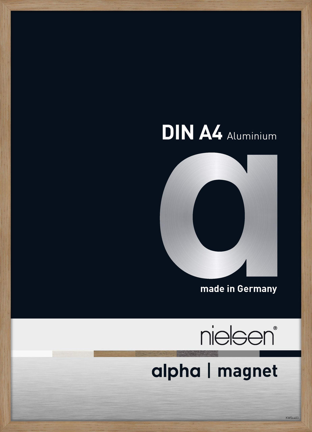 nielsen Aluminium Bilderrahmen Alpha Magnet Acryl, 21x29,7 cm (A4), Eiche 21 x 29,7 cm (A4) Eiche, 2
