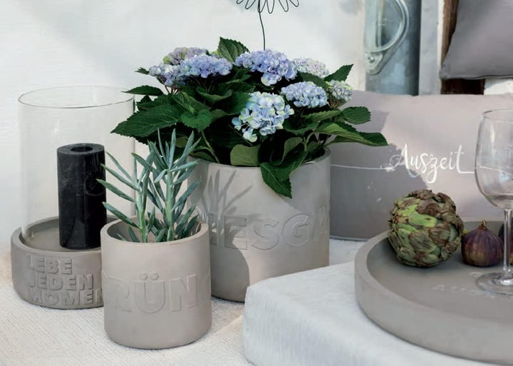 Beton Windlicht Lebe jeden Moment