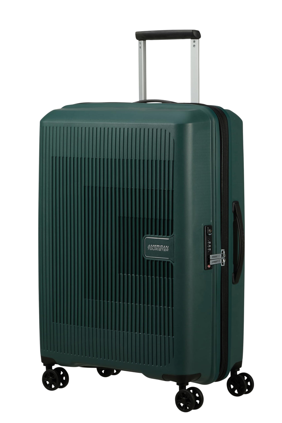 American Tourister Aerostep - Spinner M, Erweiterbarer Koffer, 67 cm, 66.5/72.5 L, Grün (Dark Forest