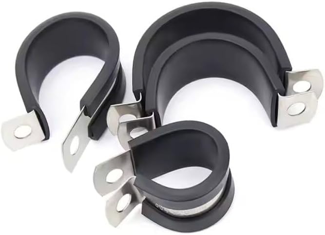 Rohrschellen Leitungsschellen Schlauchschellen mit Gummi DIN 3016 RSGU 25mm 12mm 50 Stück, 50 Stück