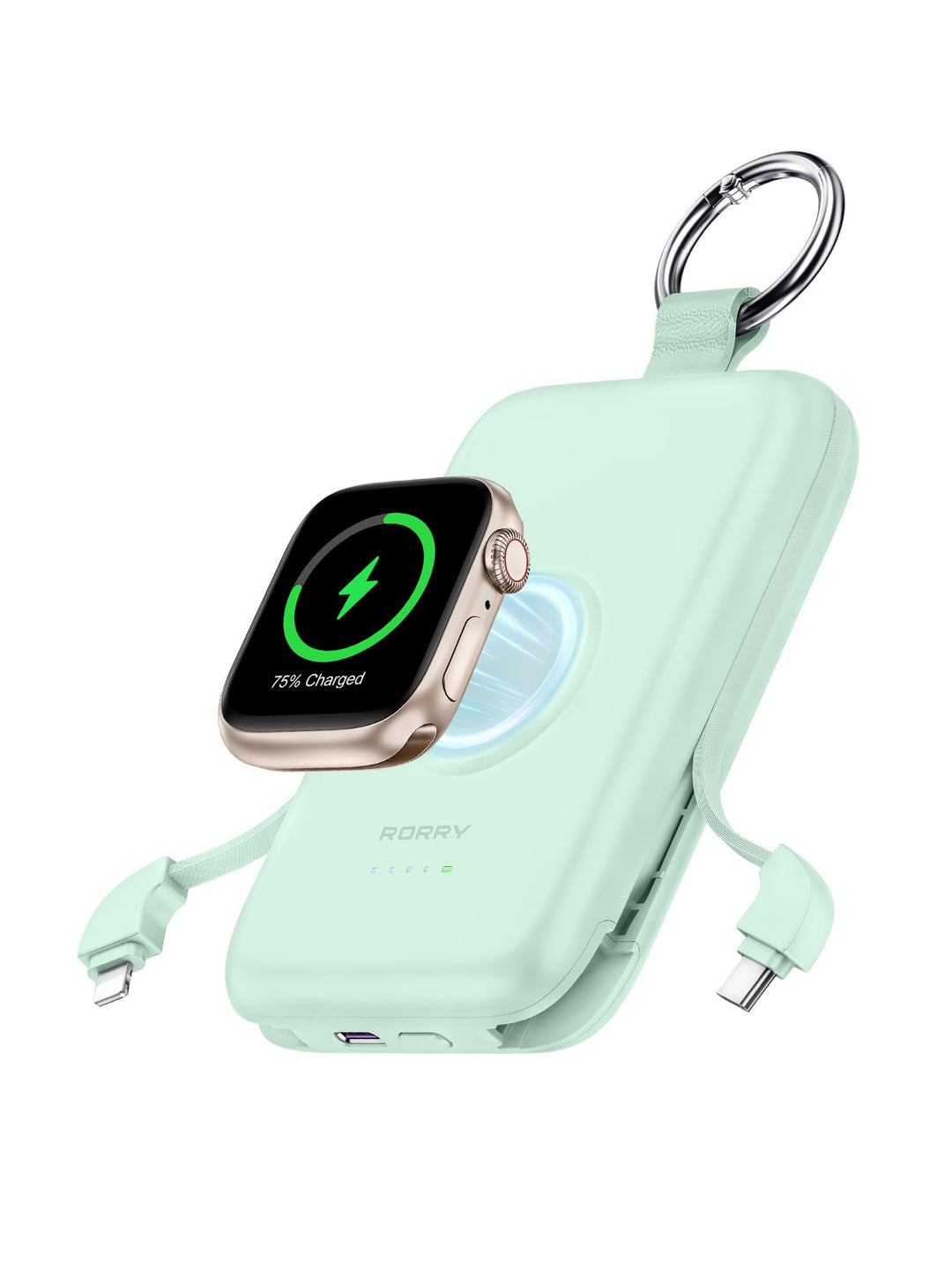 RORRY Power Bank,10000mAh PD 20W Leistung, Reise Schlüsselanhänger Ladegerät Kompatibel mit iPhone 1