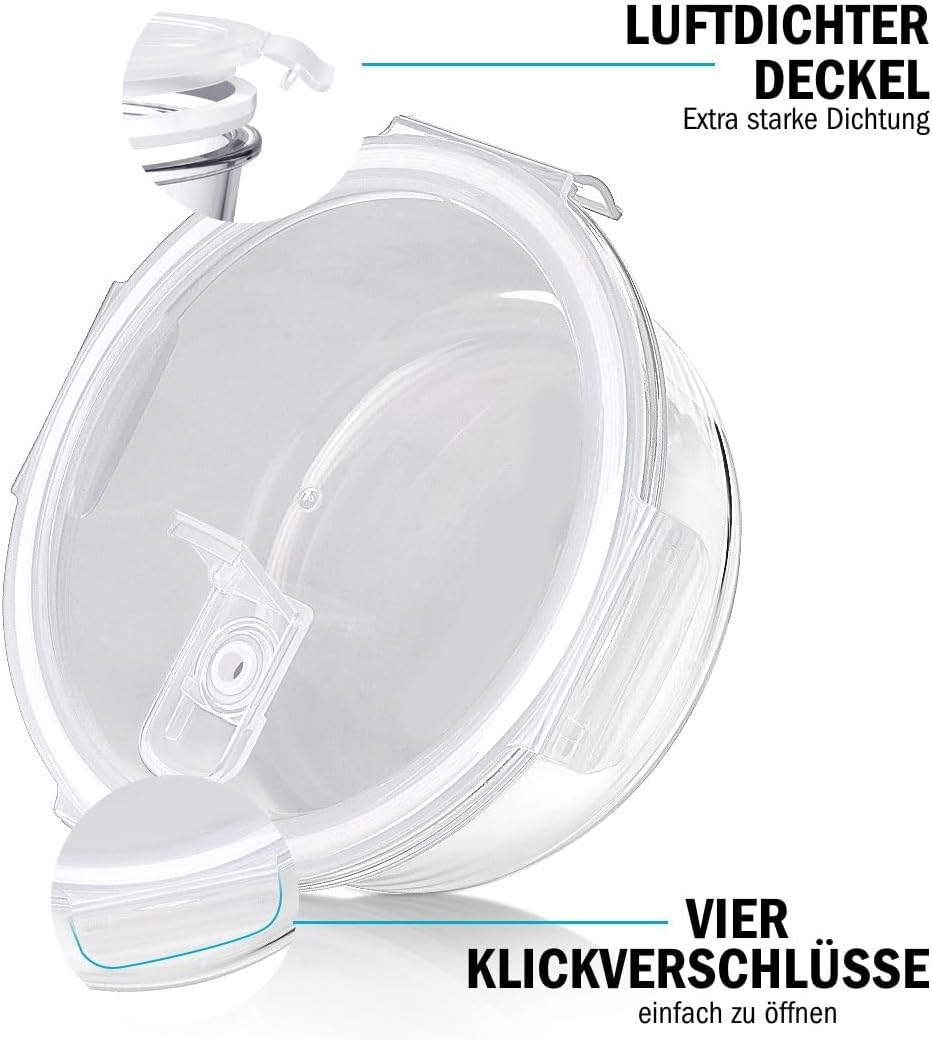 Meal Prep Runde Container aus Glas mit Transparentem Dampfventildeckel – Luftdicht Verschliessbare F