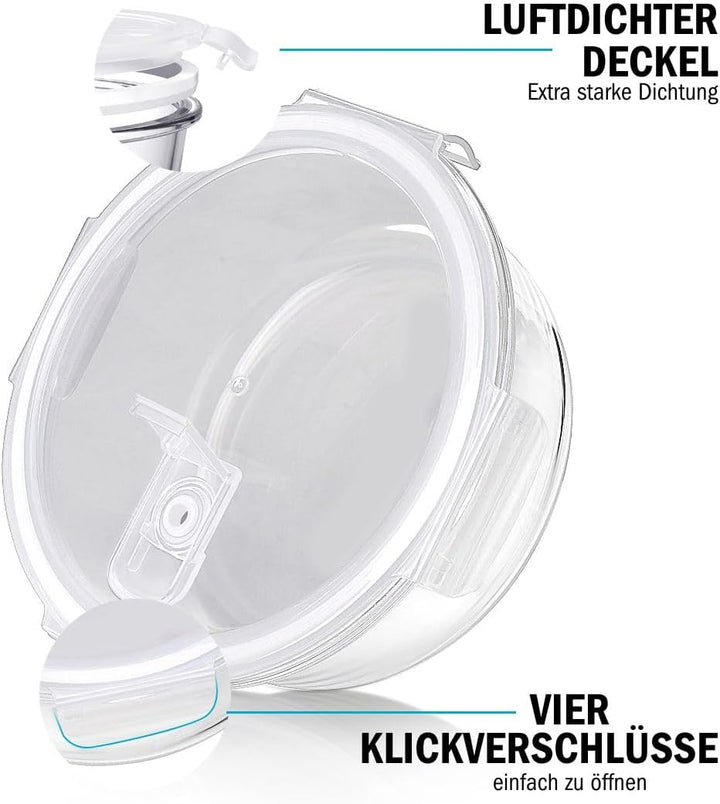 Meal Prep Runde Container aus Glas mit Transparentem Dampfventildeckel – Luftdicht Verschliessbare F