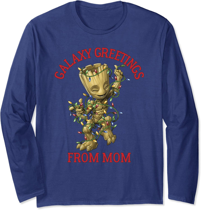 Marvel Groot Galaxy Greetings From Mom Weihnachten Langarmshirt