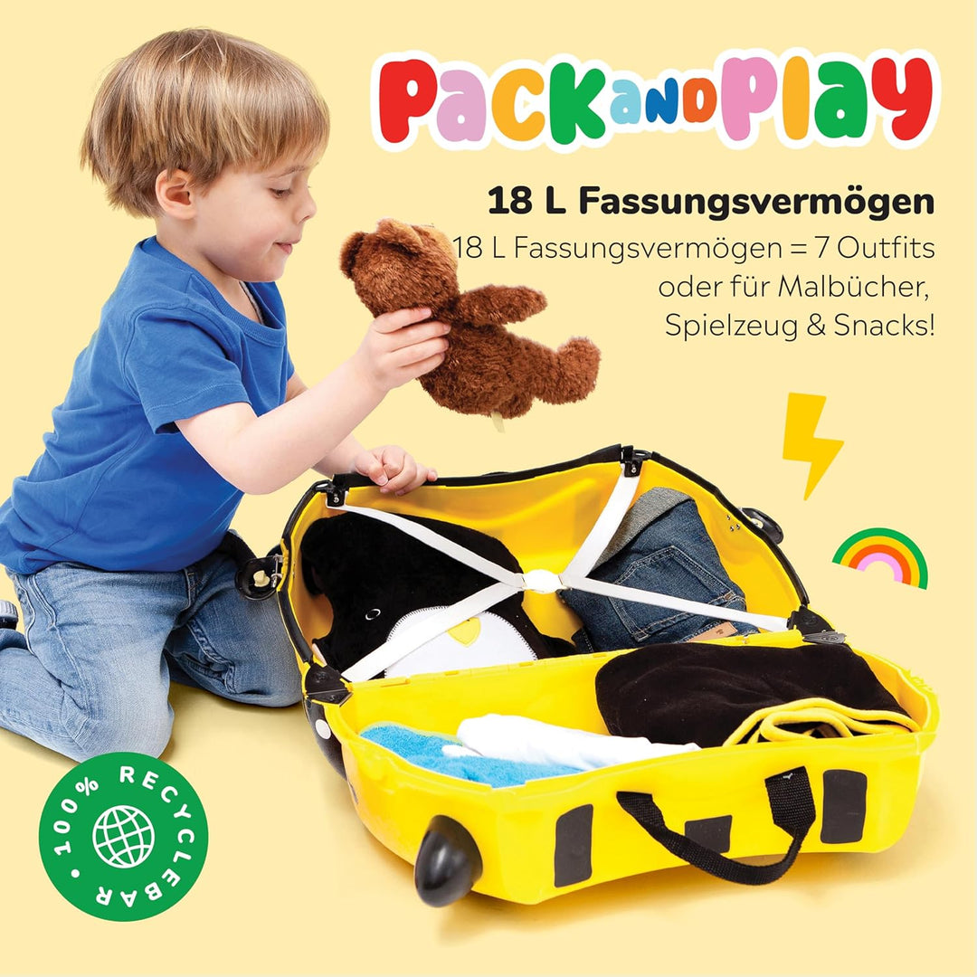 Trunki Handgepäck und Kinderkoffer zum Draufsitzen | Kinder Risen Geschenk für Mädchen und Jungen |