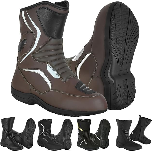 Vaster Moto Motorradschuhe für Herren, verstärkte Strassenschuhe, Motorradstossschutz, rutschfeste S