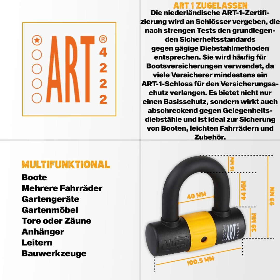 VINZ Kibo Schlaufenkabel ø20mm | ART 1 Zertifikat | Stahlseil mit Kunststoff ummantelt | Kabelschlos