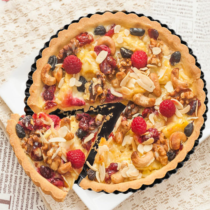 Sinnsally Quicheform,28cm Tarteform mit Hebeboden,Tarte Form Antihaftbeschichtete Quiche Tortenboden