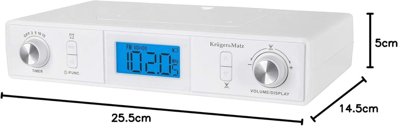 Küchenradio mit Bluetooth Krüger&Matz KM0817, Unterbauradio, LCD, Timer, Wecker