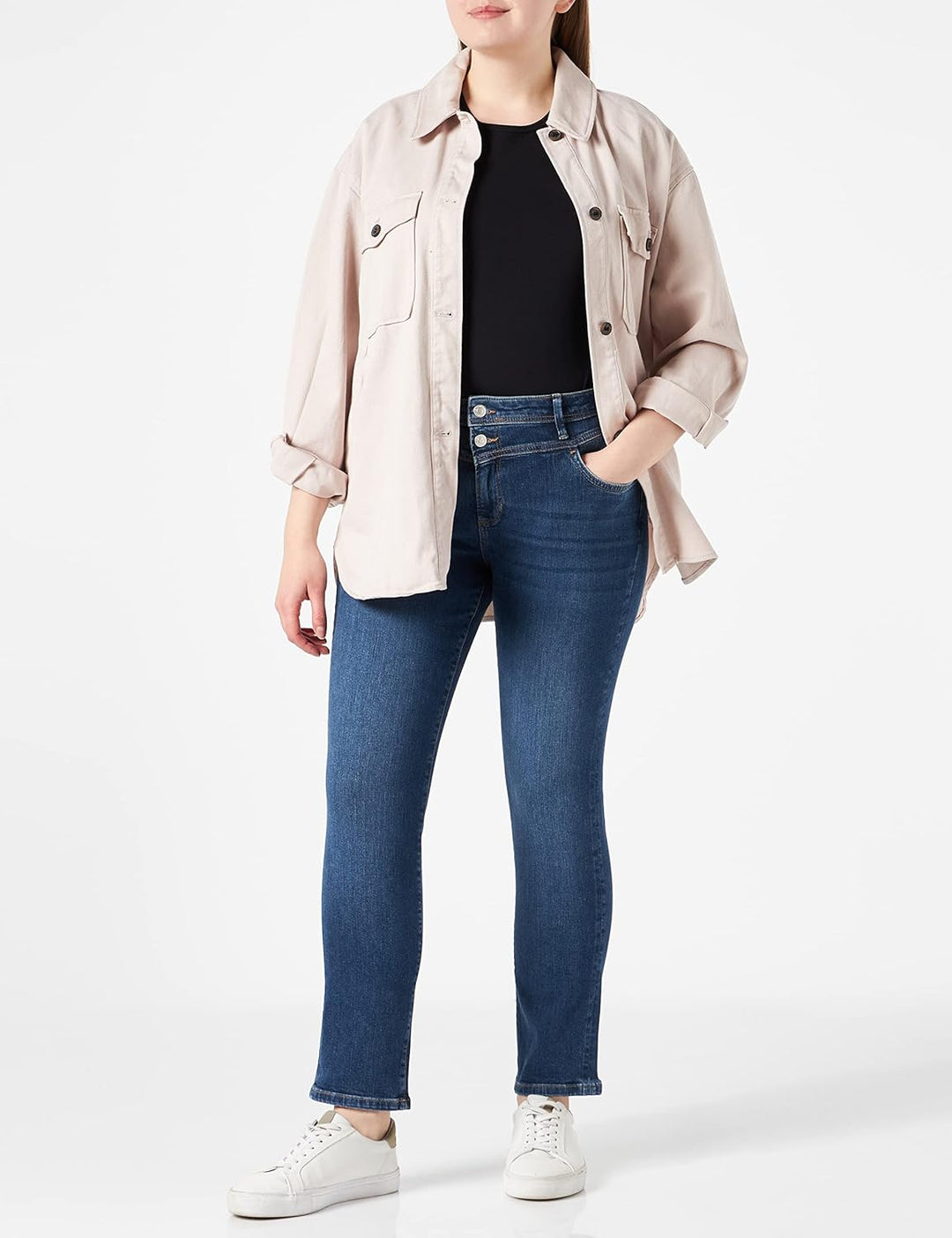 s.Oliver Damen Hose lang Betsy Slim Leg 34W / 32L Dark Blue Stretche, 34W / 32L Dark Blue Stretche