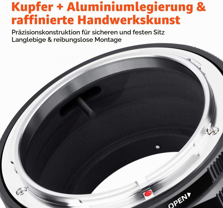 K&amp;F Concept FD-FX Hochpräziser Objektivadapter，Kompatibel mit Canon FD FL-Objektiven bei Fujifilm FX