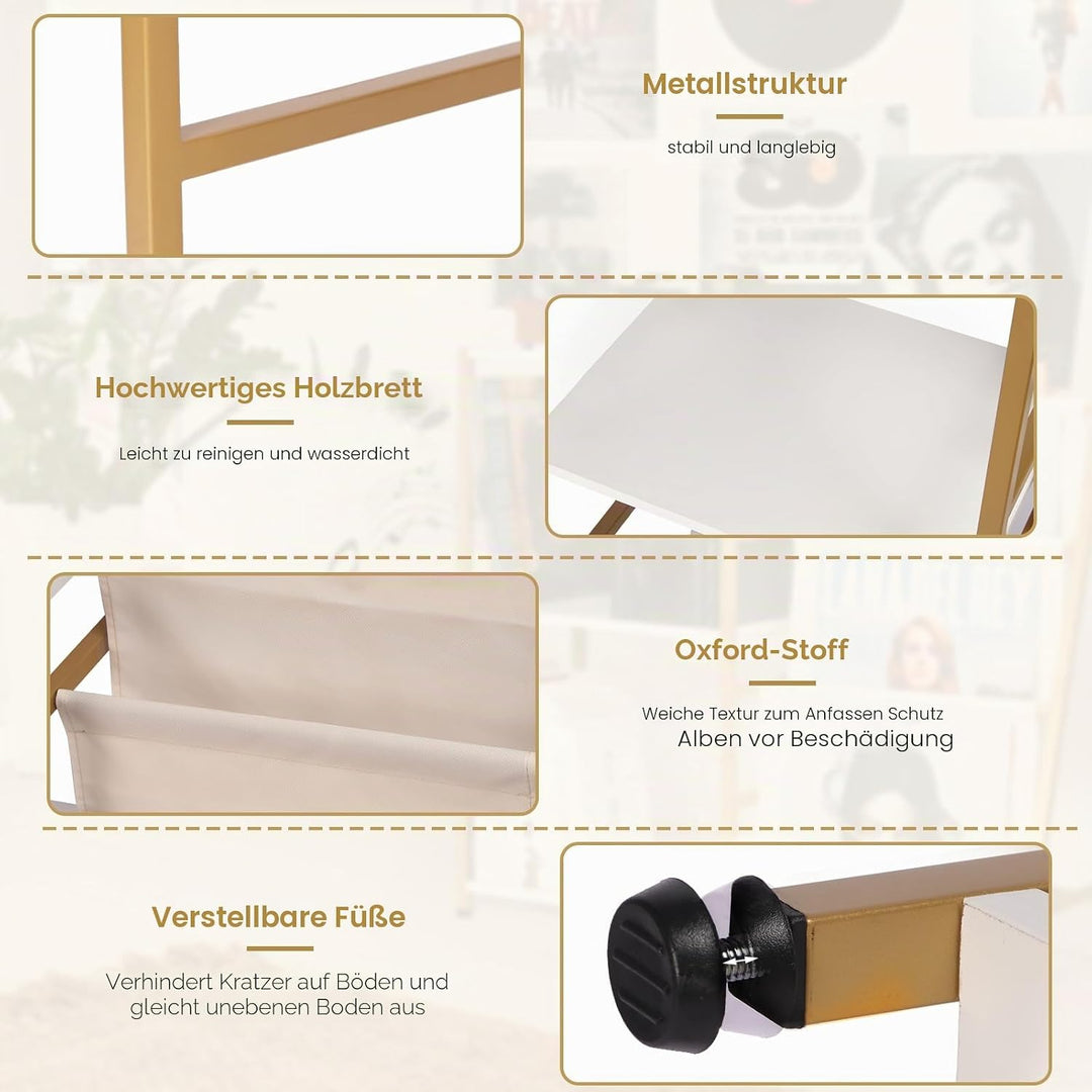 HYCFYJR Plattenspieler Ständer, Schallplatten Aufbewahrung mit 3-stufiger Vinyl Halter, Schallplatte