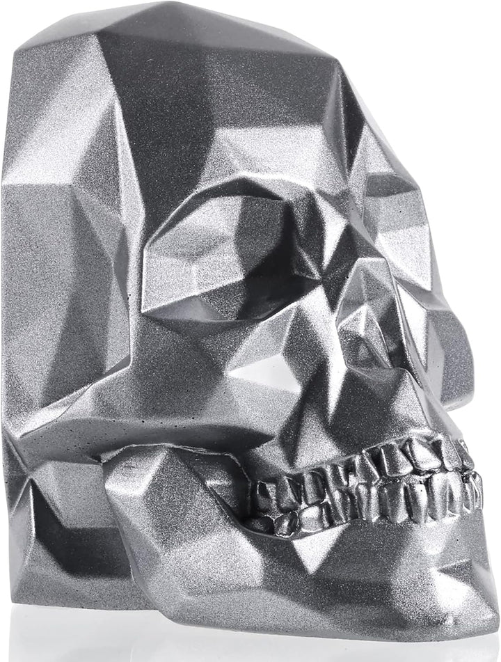 concrette Buchstütze Skull Low-Poly Totenkopf aus architektonischem Beton - Stütze für Bücherregal B