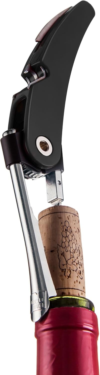 Vacu vin Single Pull Waiter`s Friend schwarz Kellnermesser, Kunststoff, 13,2X 2X 1,5 cm, Schwarz