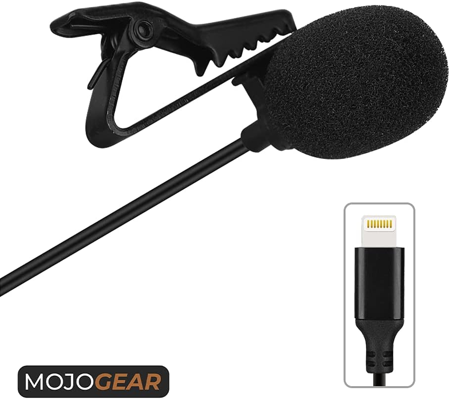 MOJOGEAR Pin-Mikrofon mit Lightning-Anschluss, kompatibel mit iPhone 11/12/13/14 und ipad mit Lightn