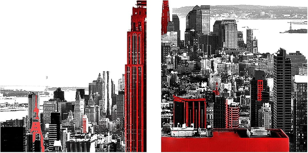 Runa Art Bild New York city Wandbilder auf Vlies Leinwand 5 Teilig Wanddekoration Wohnzimmer Büro 00