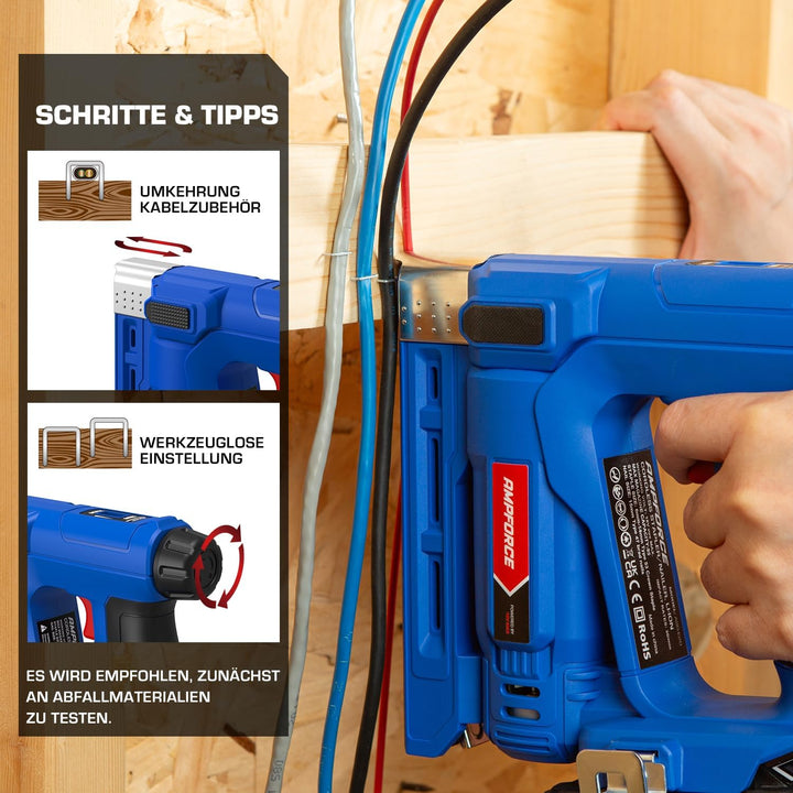 Ampforce18V 2-in-1 Tacker Für Einhell Akku, Ohne Akku, Typ 53/47